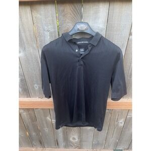 Tiger‎ Woods Mens Black Polo Golf Shirt Dri-Fit Short Sleeve M Medium